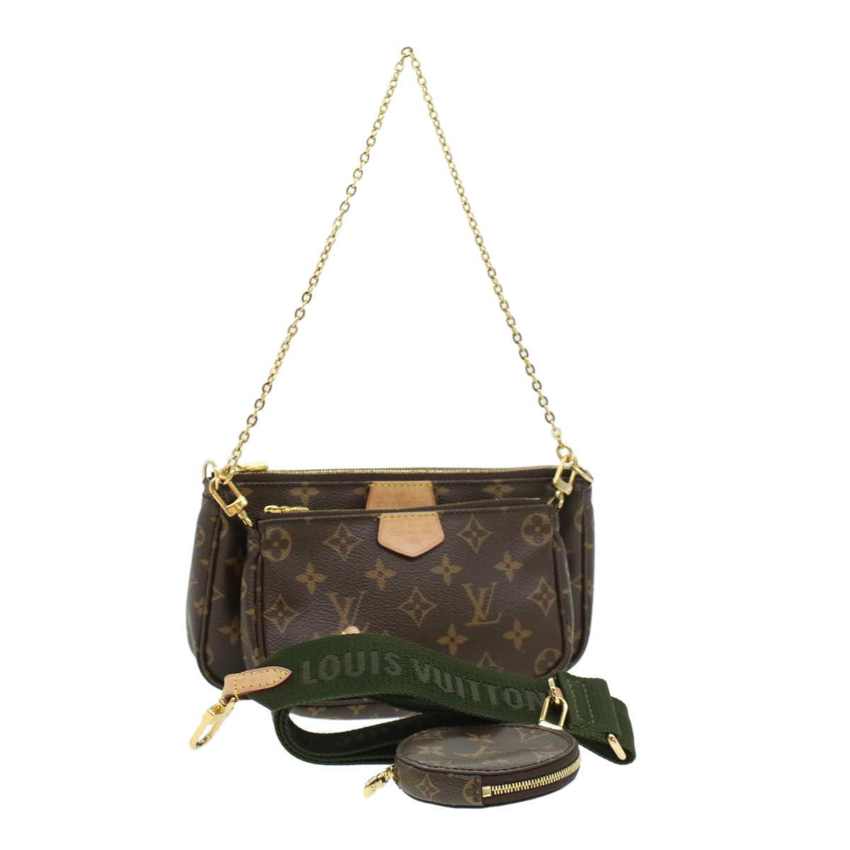 LOUIS VUITTON Monogram Multi Pochette Accessoires Pouch Khaki LV 33620A Clutch