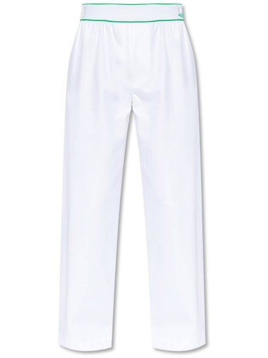 Luxury Bottega Veneta Women's Elastic Cotton Tennis Straight Pants White