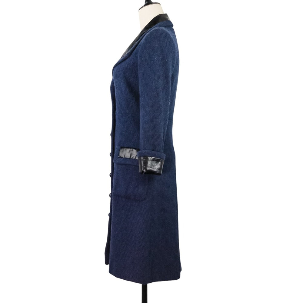Chanel Tweed Leather Long Coat Handbag
