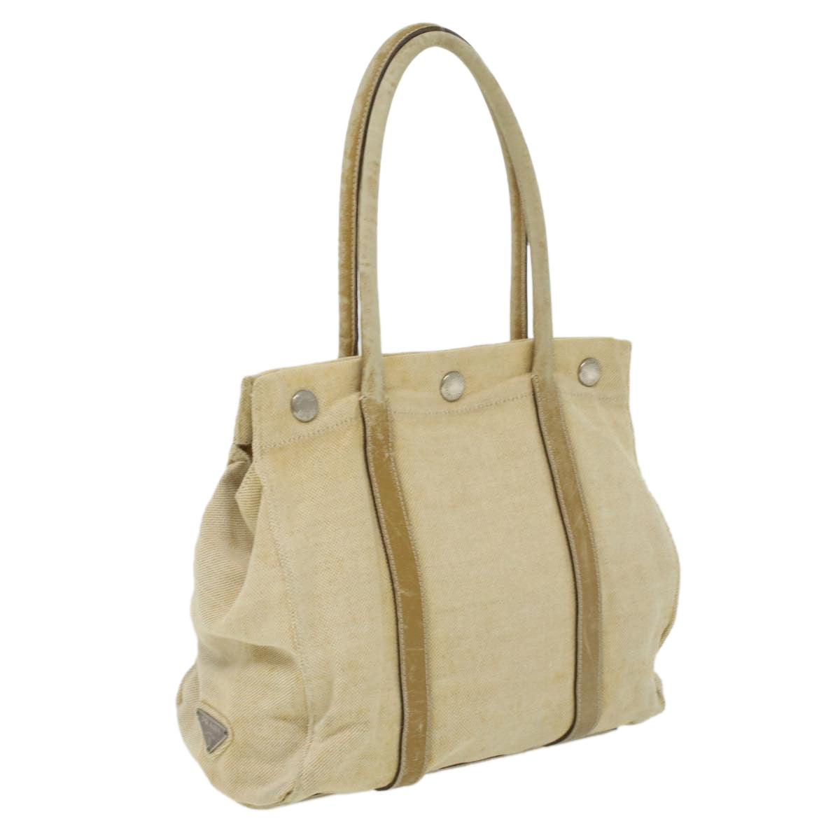 Prada Shoulder Bag Canvas Beige