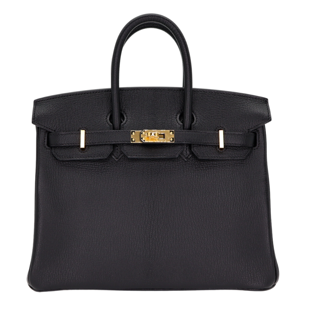 Hermes25cm Birkin HSS Black/ Gold Chèvre Gold Hardware