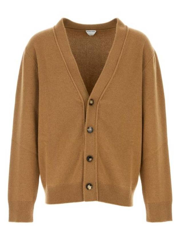 Luxury Bottega Veneta V Neck Cashmere Cardigan Brown