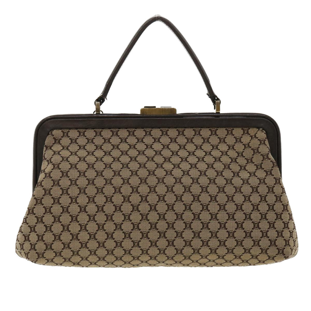 Luxury CELINE Paris Macadam Canvas Hand Bag Beige 35578