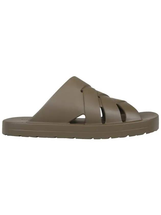 Luxury Bottega Veneta Flintston Intrecciato Matte Rubber Sandals Solid