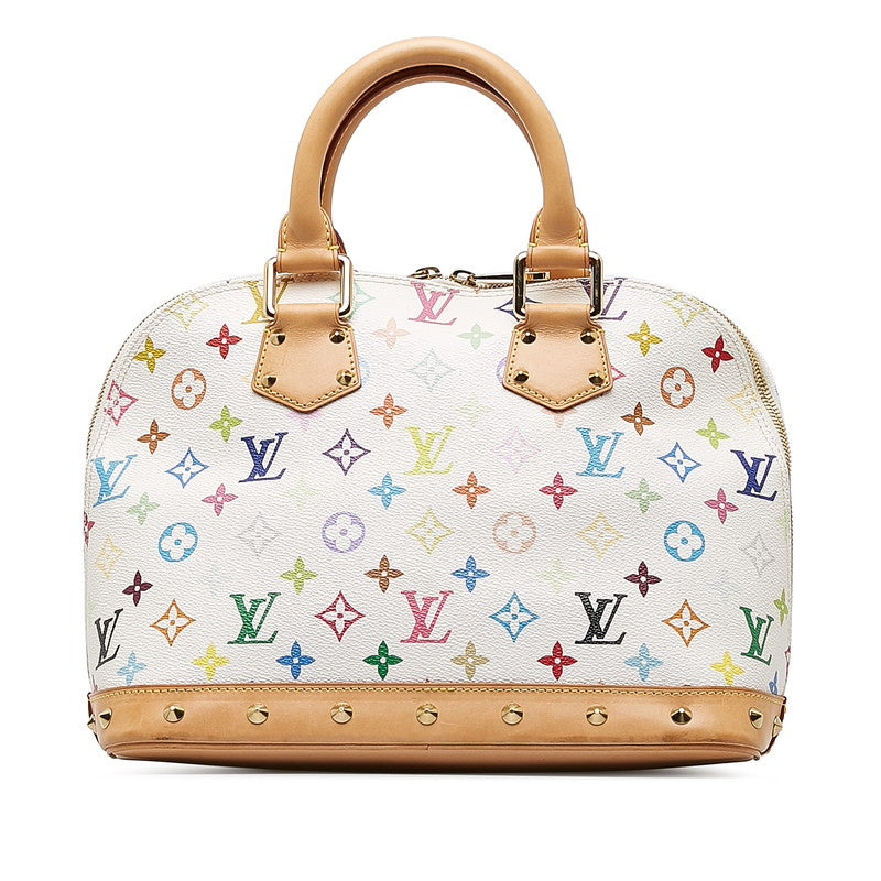 Louis Vuitton Multicolor Alma Handbag Bronze White PVC Leather Louis Vuitton