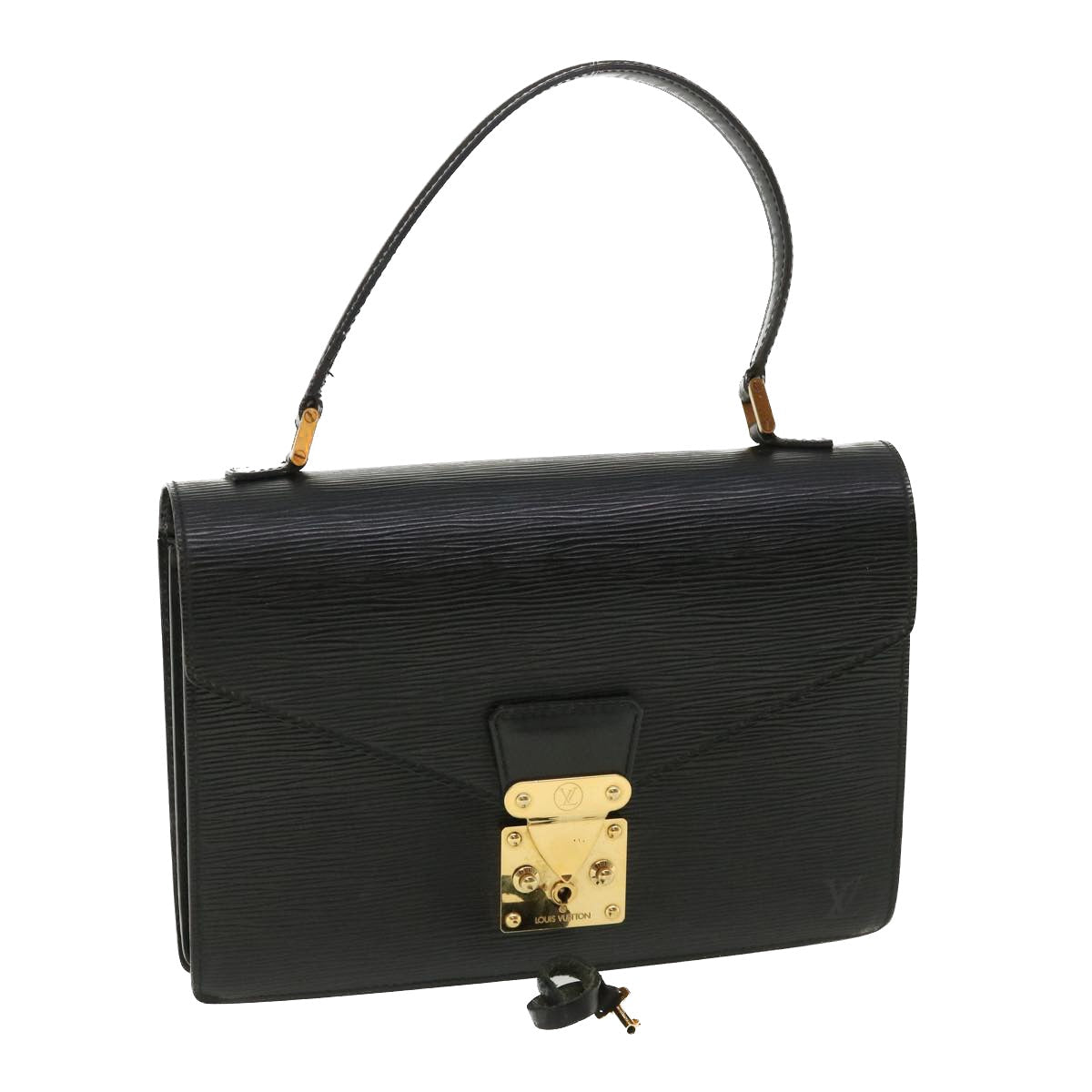 LOUIS VUITTON Epi Concorde Hand Bag Black LV Auth