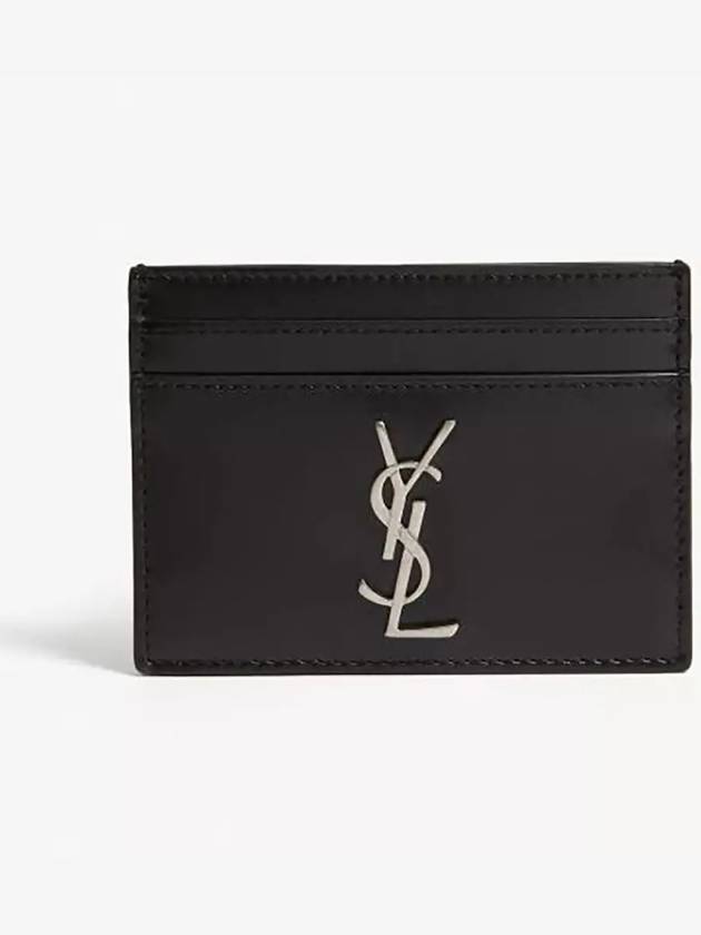 Luxury Saint Laurent Trending 2026 Monogram Card Case in Smooth Leather Black