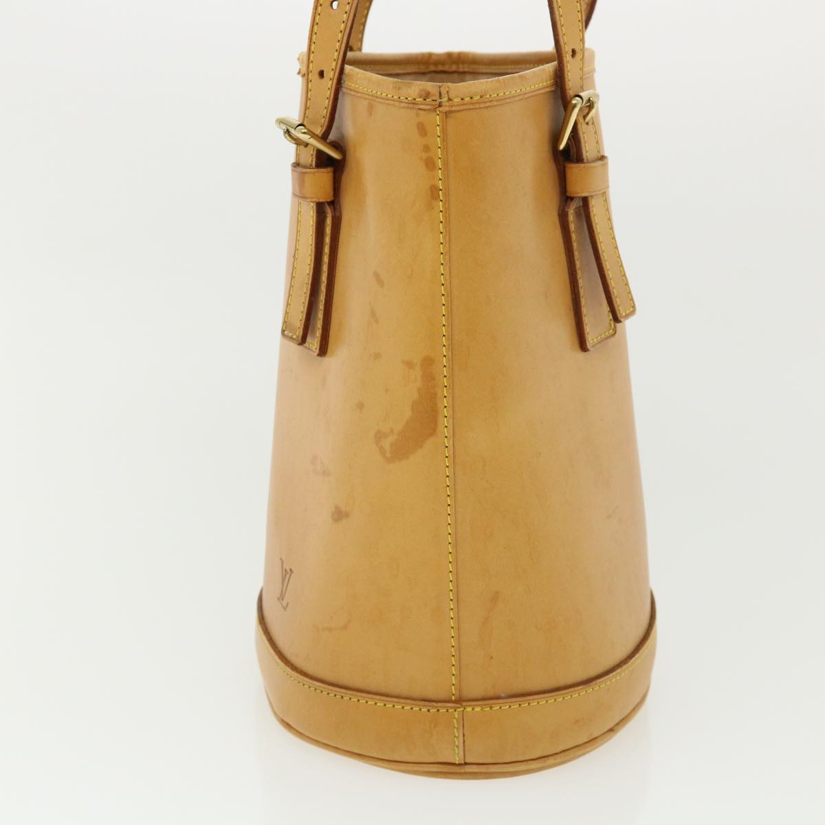 LOUIS VUITTON Nomad Leather Bucket PM Shoulder Bag Beige LV Auth