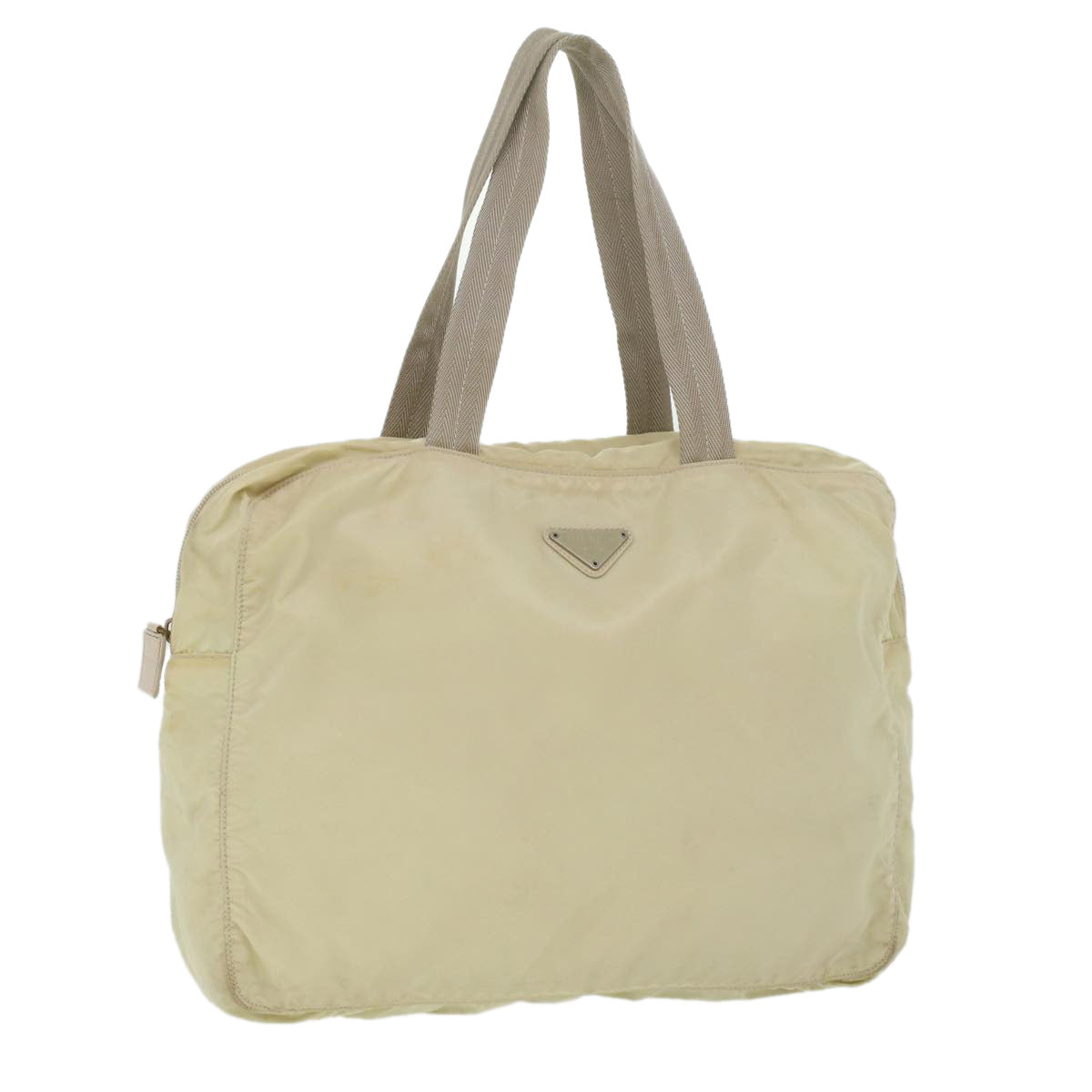 Prada Hand Bag Nylon Beige