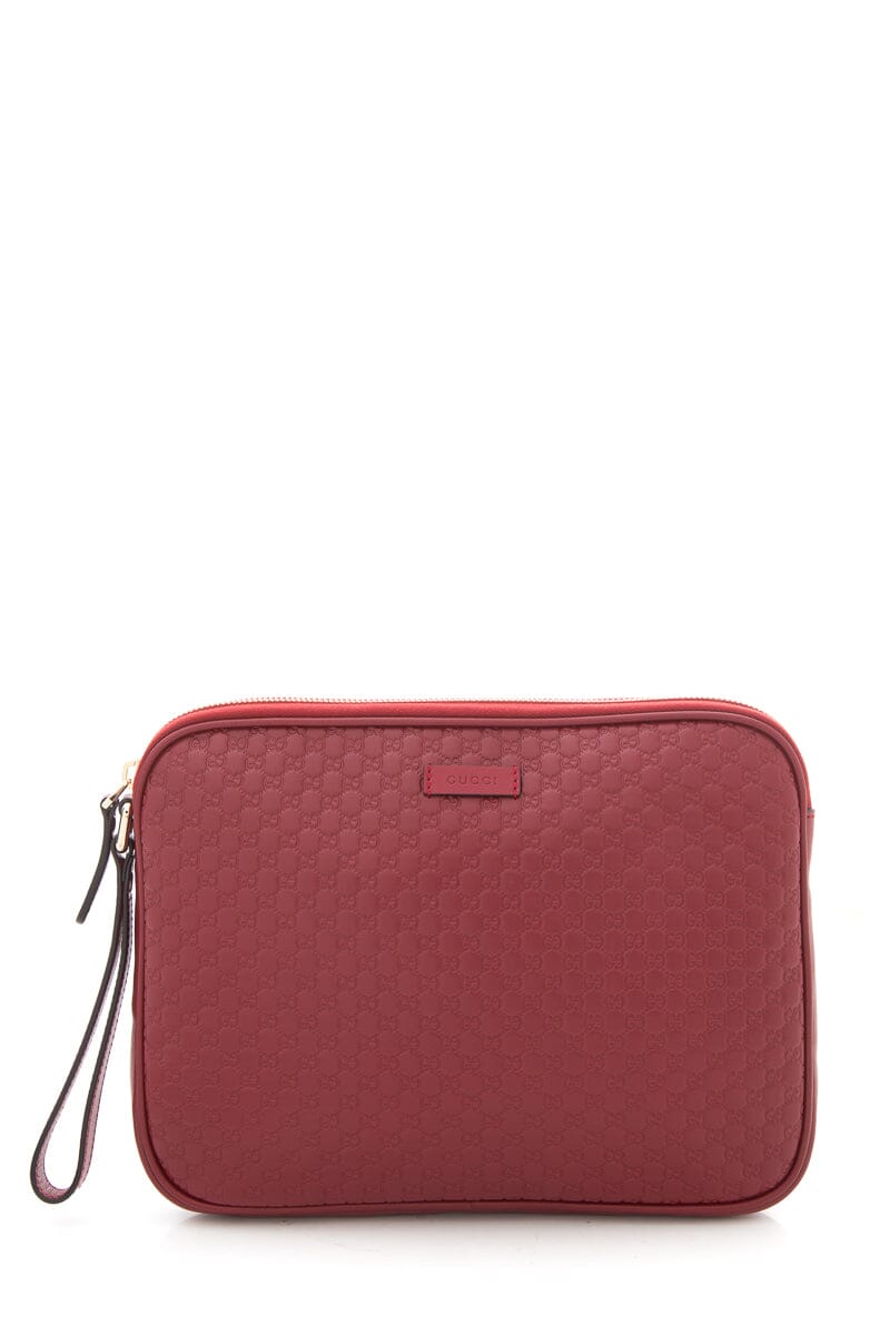 Gucci Guccissima Red Leather Clutch