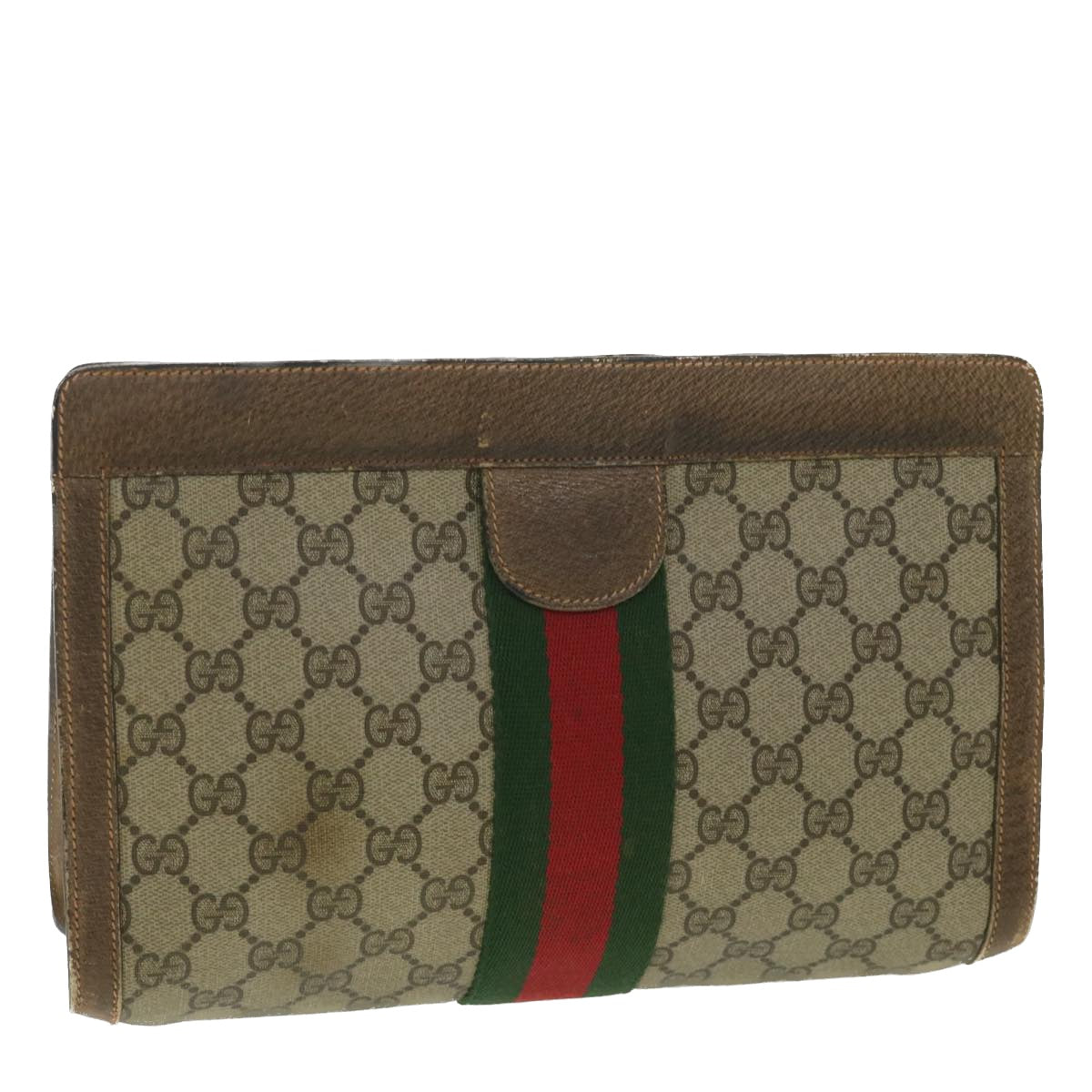 Gucci Leather Canvas Clutch