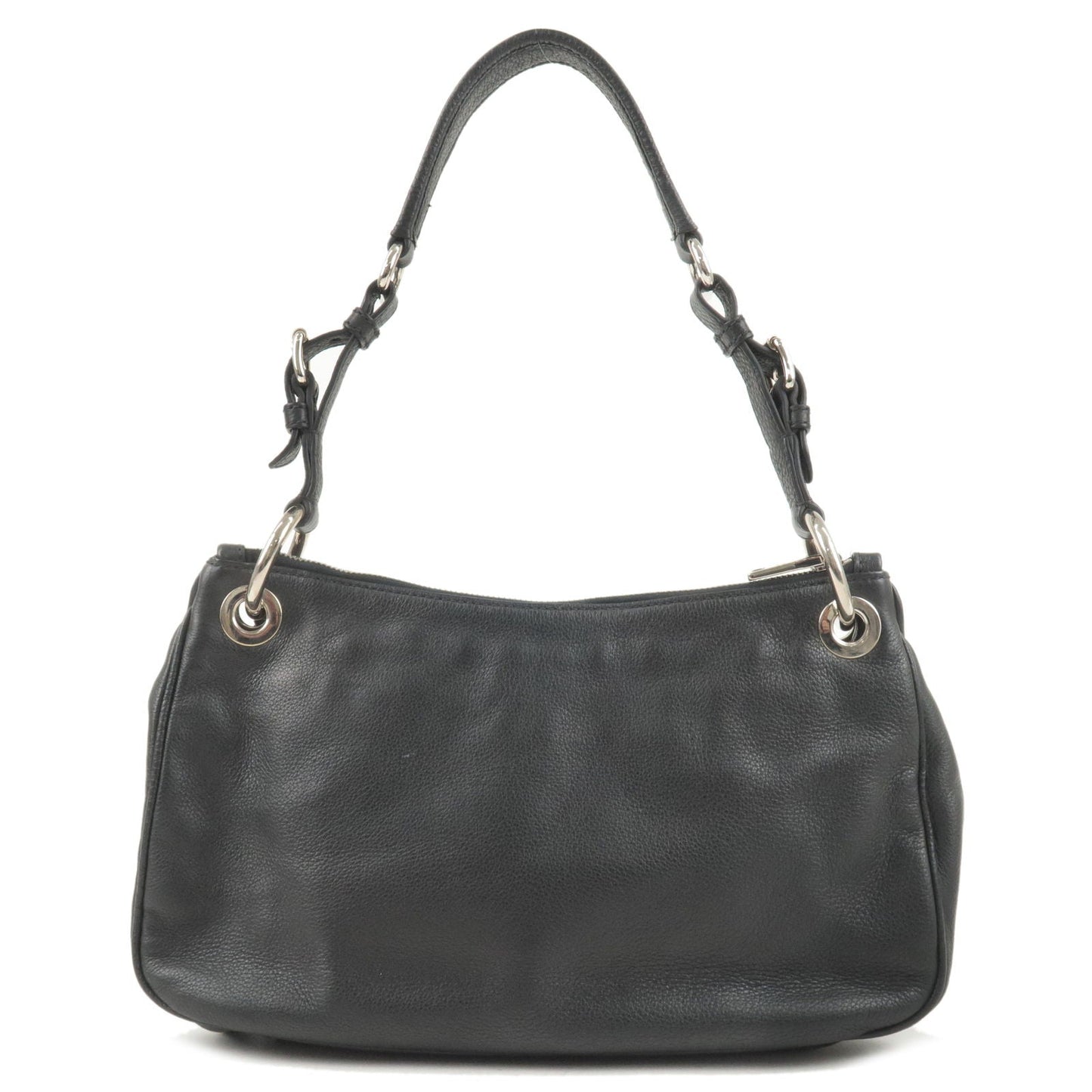 PRADA Vitello Phenix Leather Shoulder Bag NERO Black