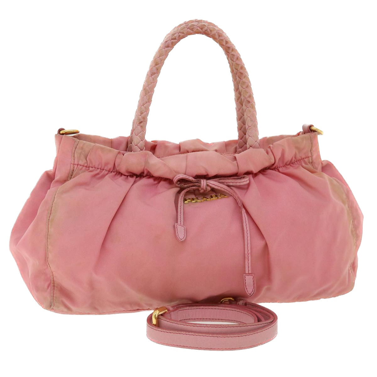 Prada Hand Bag Nylon 2way Pink