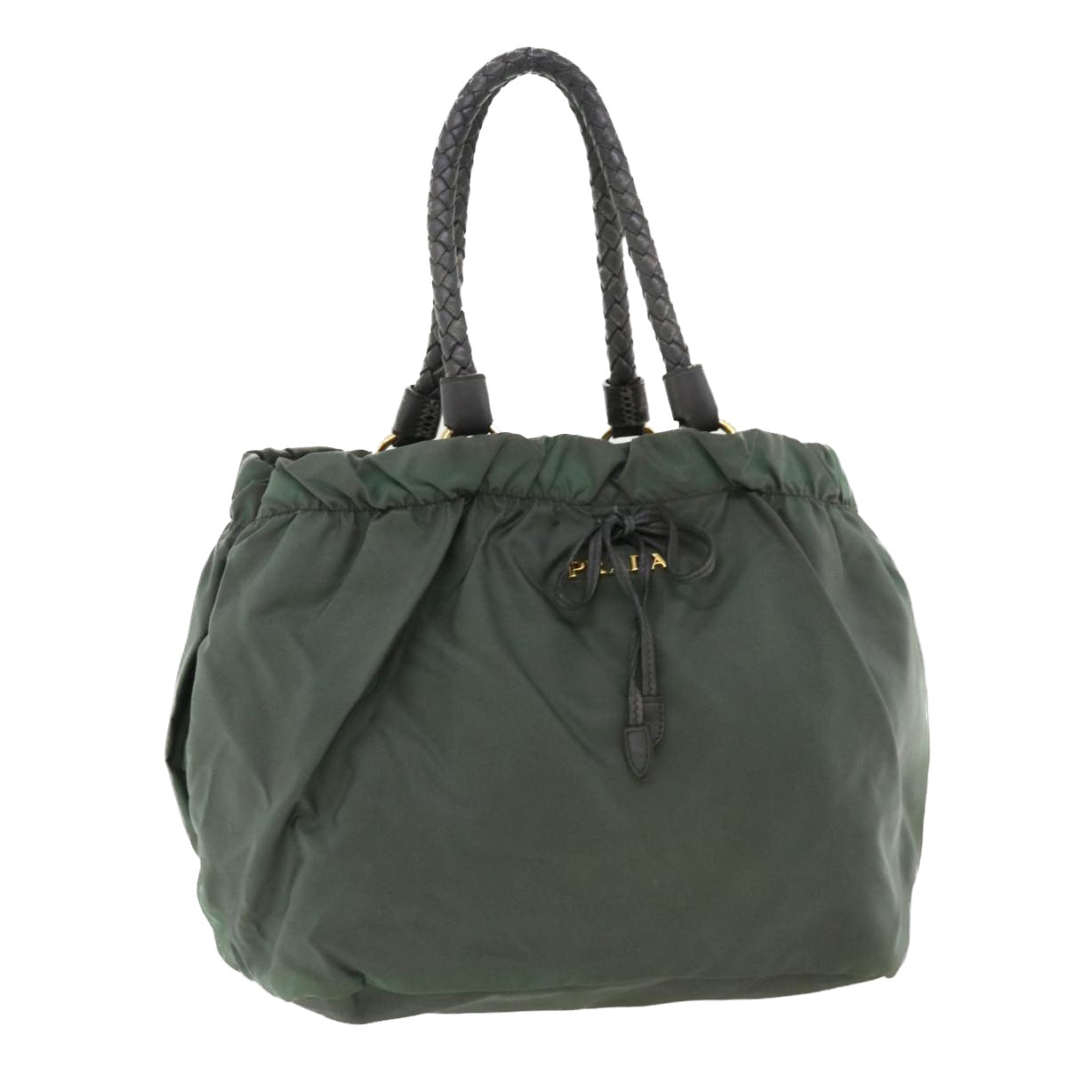 Prada Hand Bag Nylon Gray
