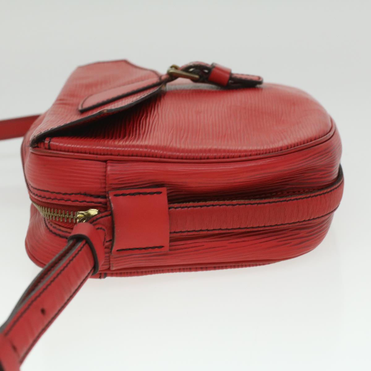 LOUIS VUITTON Epi June Feuille Shoulder Bag Red LV Auth
