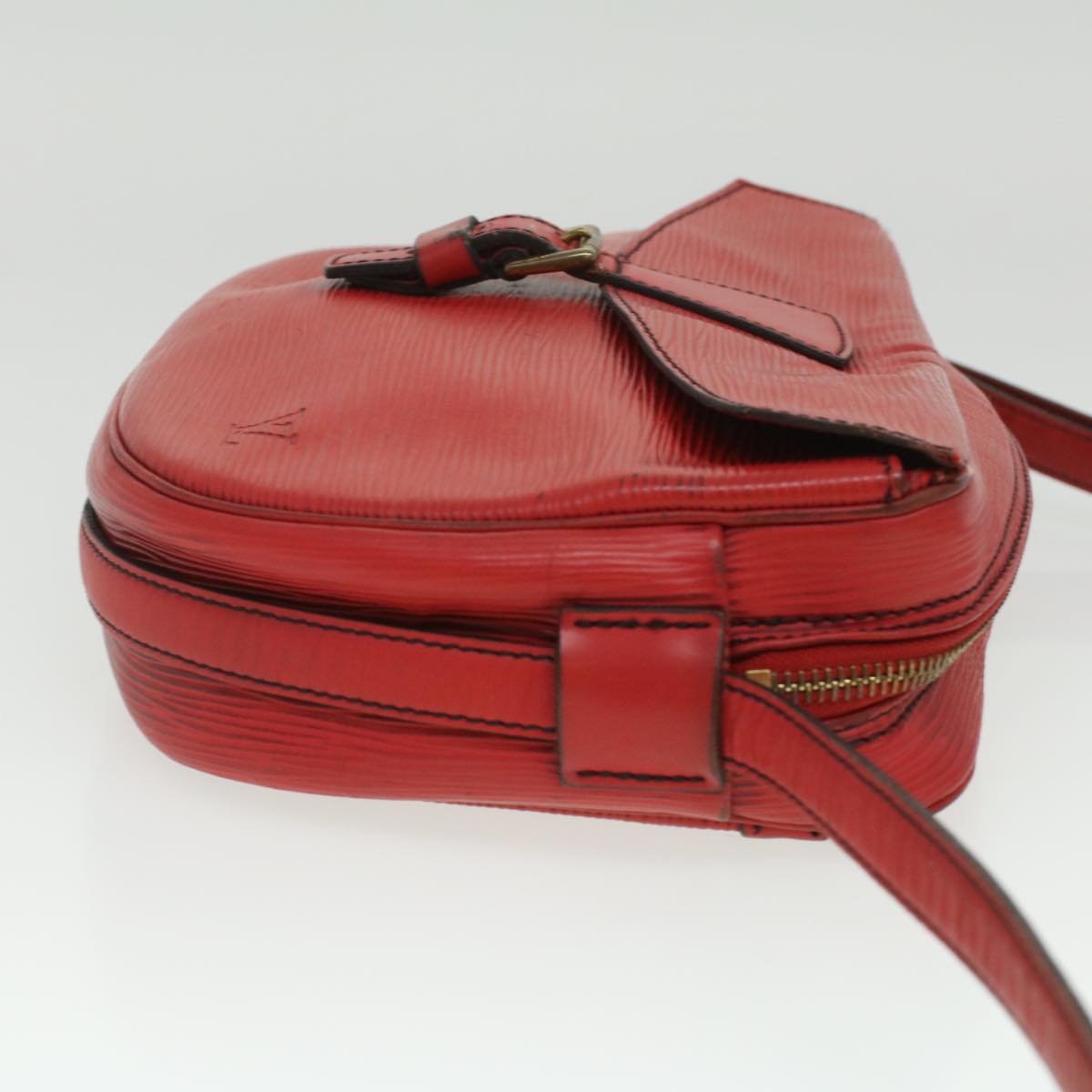 LOUIS VUITTON Epi June Feuille Shoulder Bag Red LV Auth