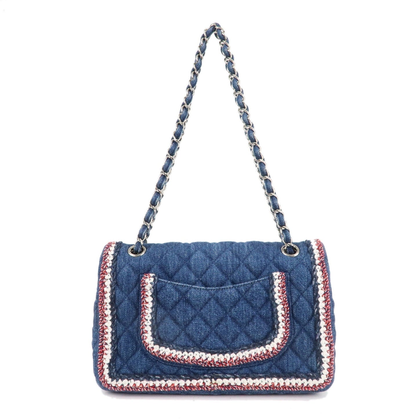 CHANEL Matelasse Leather Chain Shoulder Bag Blue A57698
