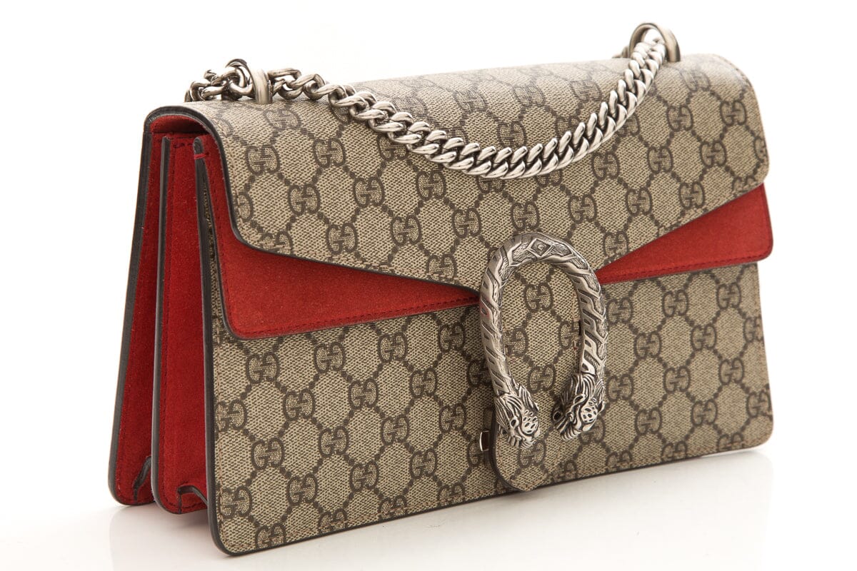 Gucci Dionysus Red Suede Monogram Crossbody