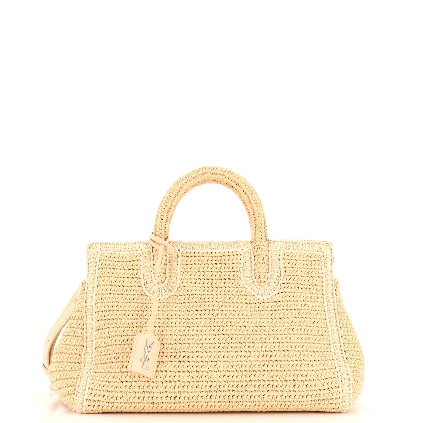 Luxury Saint Laurent Trending 2026 Rive Gauche Cabas Woven Raffia Small