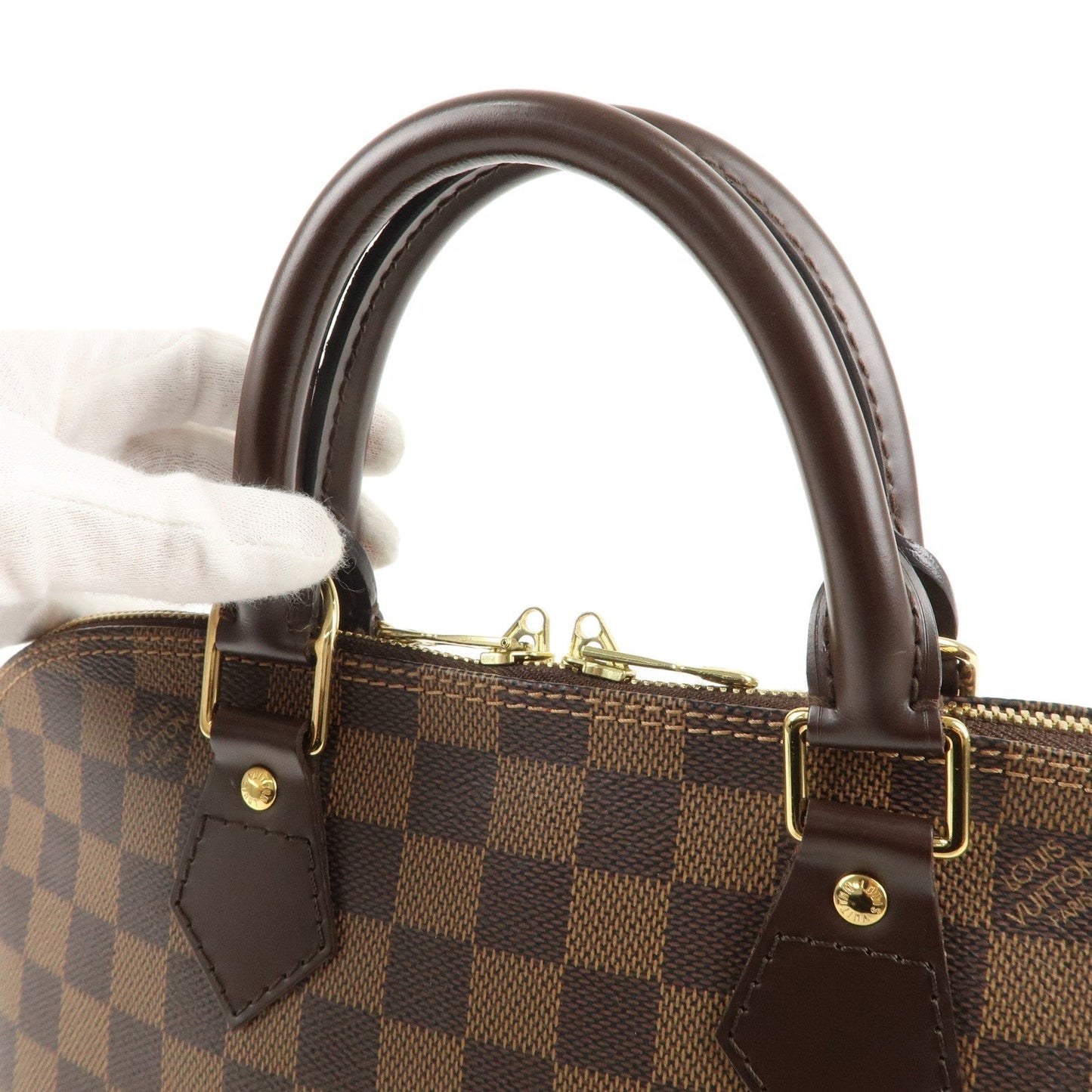 Louis Vuitton Damier Alma Hand Bag Brown