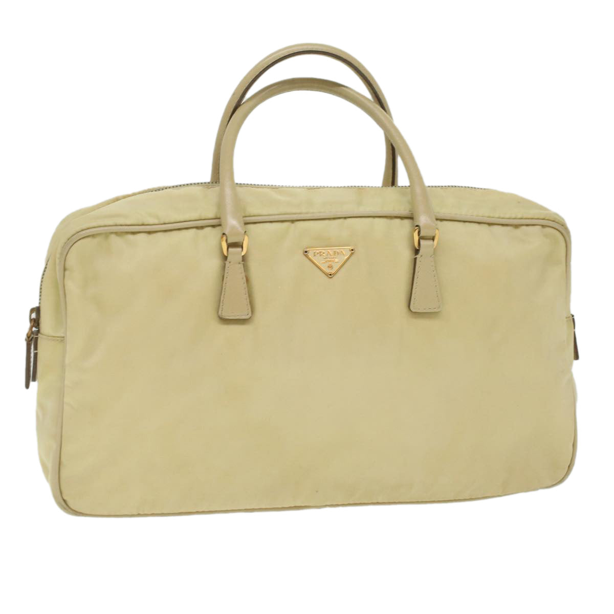 Prada Hand Bag Nylon Beige