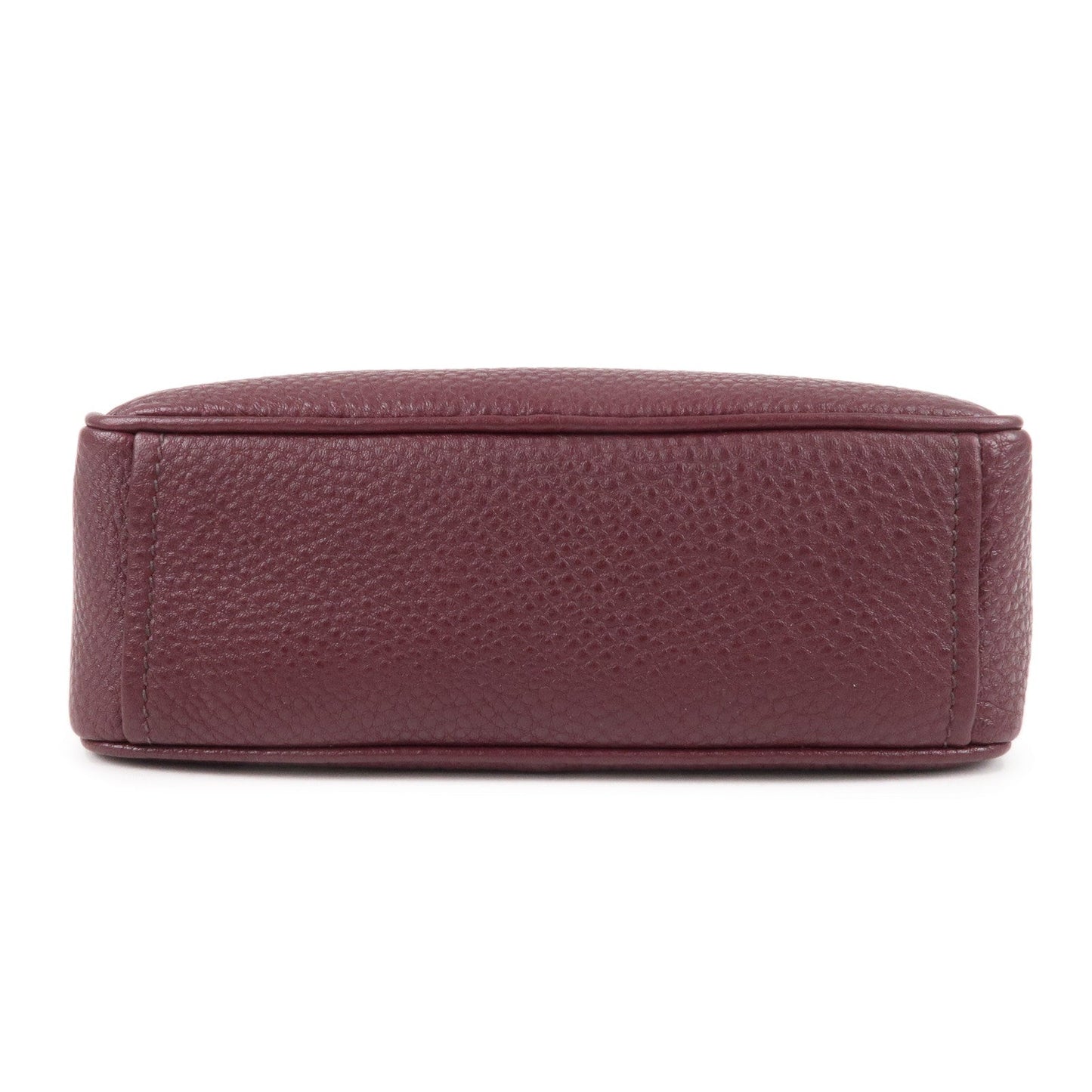 PRADA Logo Leather Shoulder Bag Crossbody Bag Purple