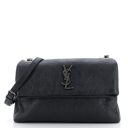 Luxury Saint Laurent Trending 2025 West Hollywood Shoulder Bag Crocodile Embossed Leather Medium