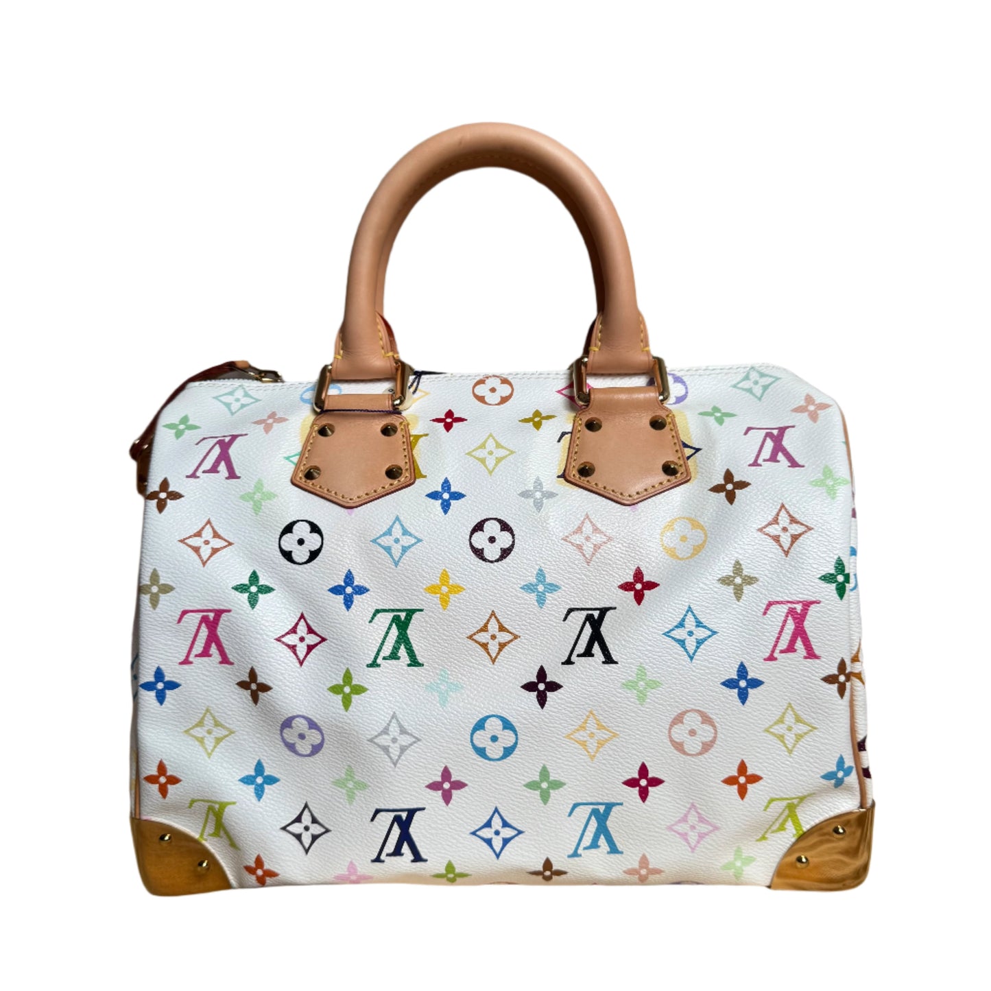 Louis Vuitton x Takashi Murakami Speedy 30 Lock White Multicolor