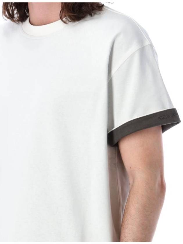 Luxury Bottega Veneta Double Layer Cotton Short Sleeve T-Shirt White