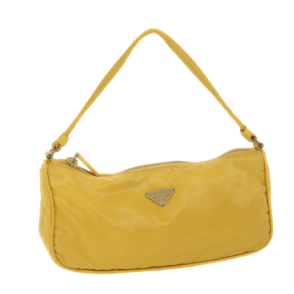 Prada Accessory Pouch Nylon Yellow Luxury Handbag