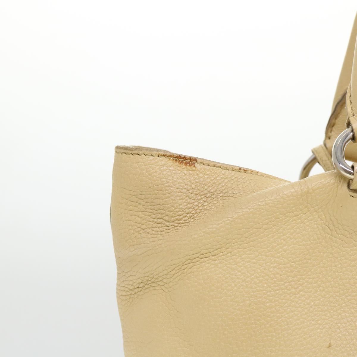 Prada Hand Bag Leather 2way Beige