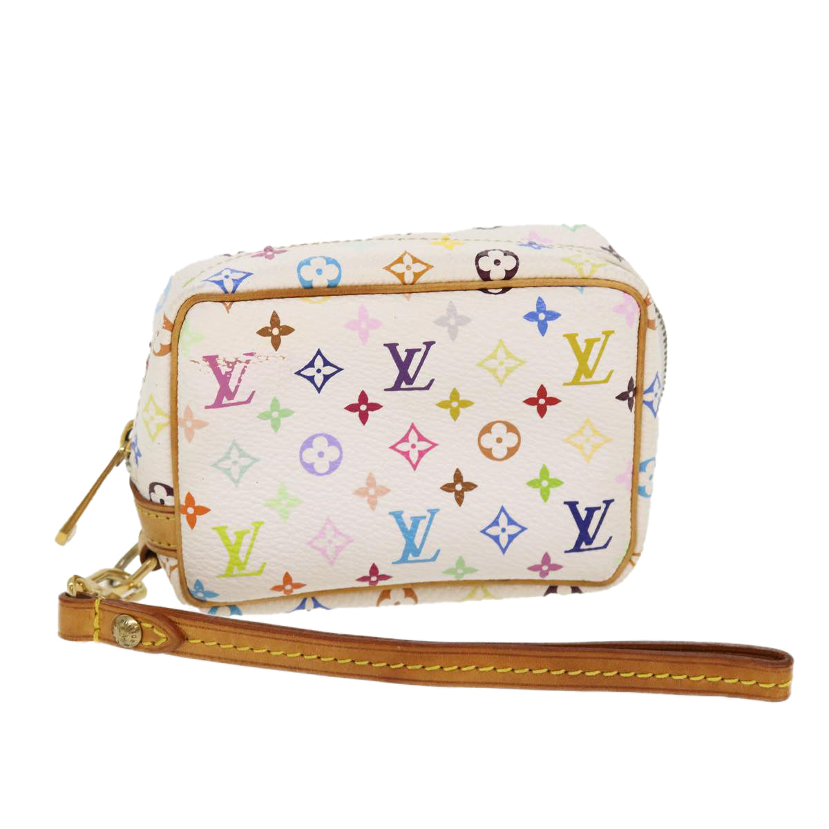 LOUIS VUITTON Monogram Multicolor Trousse Wapity Pouch White Clutch