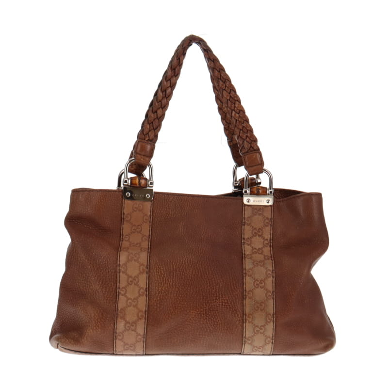 Gucci Bamboo Brown Leather Tote Style 2