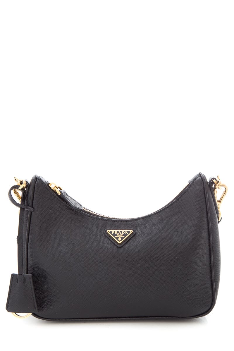 Prada Saffiano Lux Re-Edition Black Leather Handbag