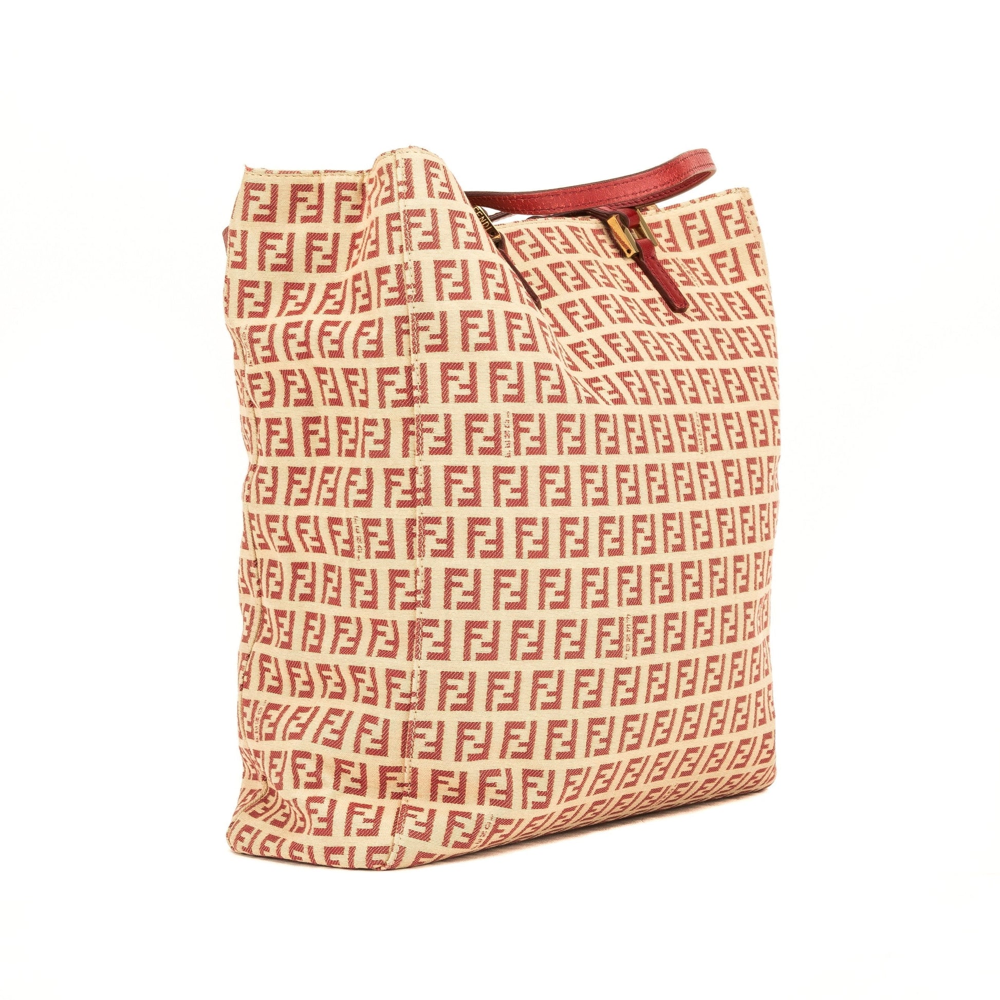 Fendi Red/Beige Zucca Tote ( )