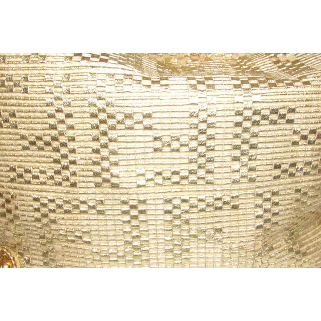 Fendi Gold Leather With Woven Zucca Design XL Hobo Bag