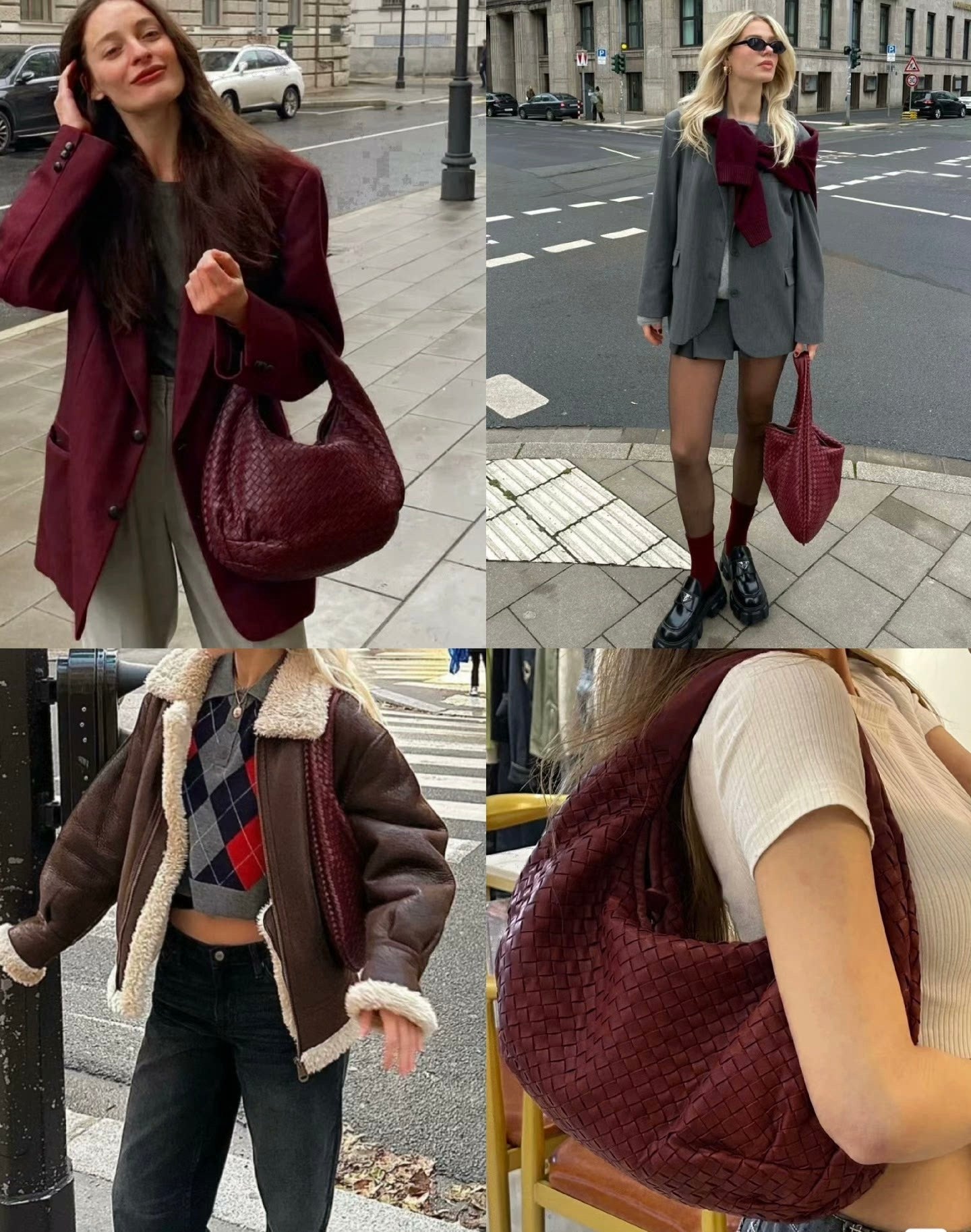 Bottega Veneta Belly Hobo Intrecciato Burgundy Ancora Red Medium 45cm