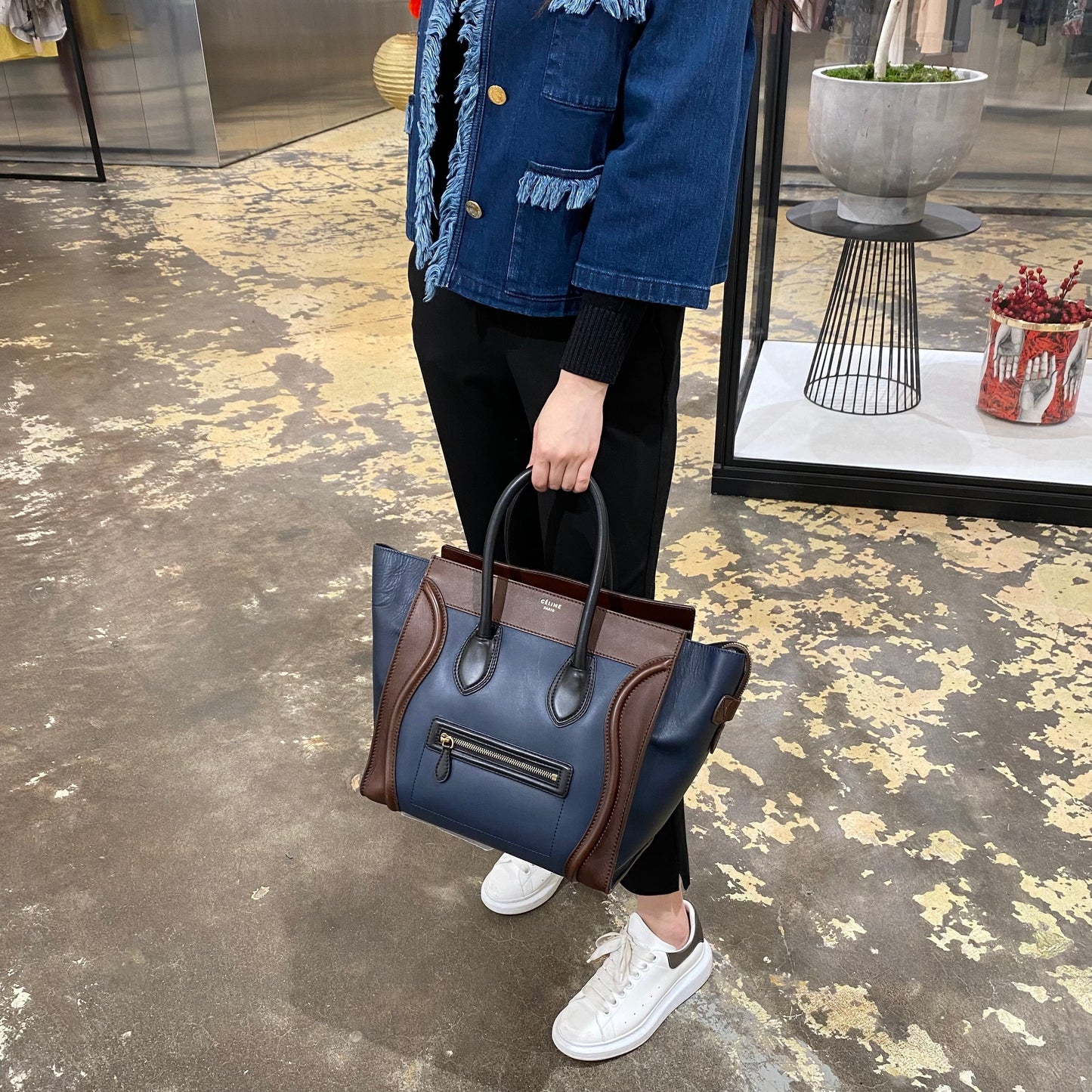 Celine Leather Luggage Medium Tote Bag