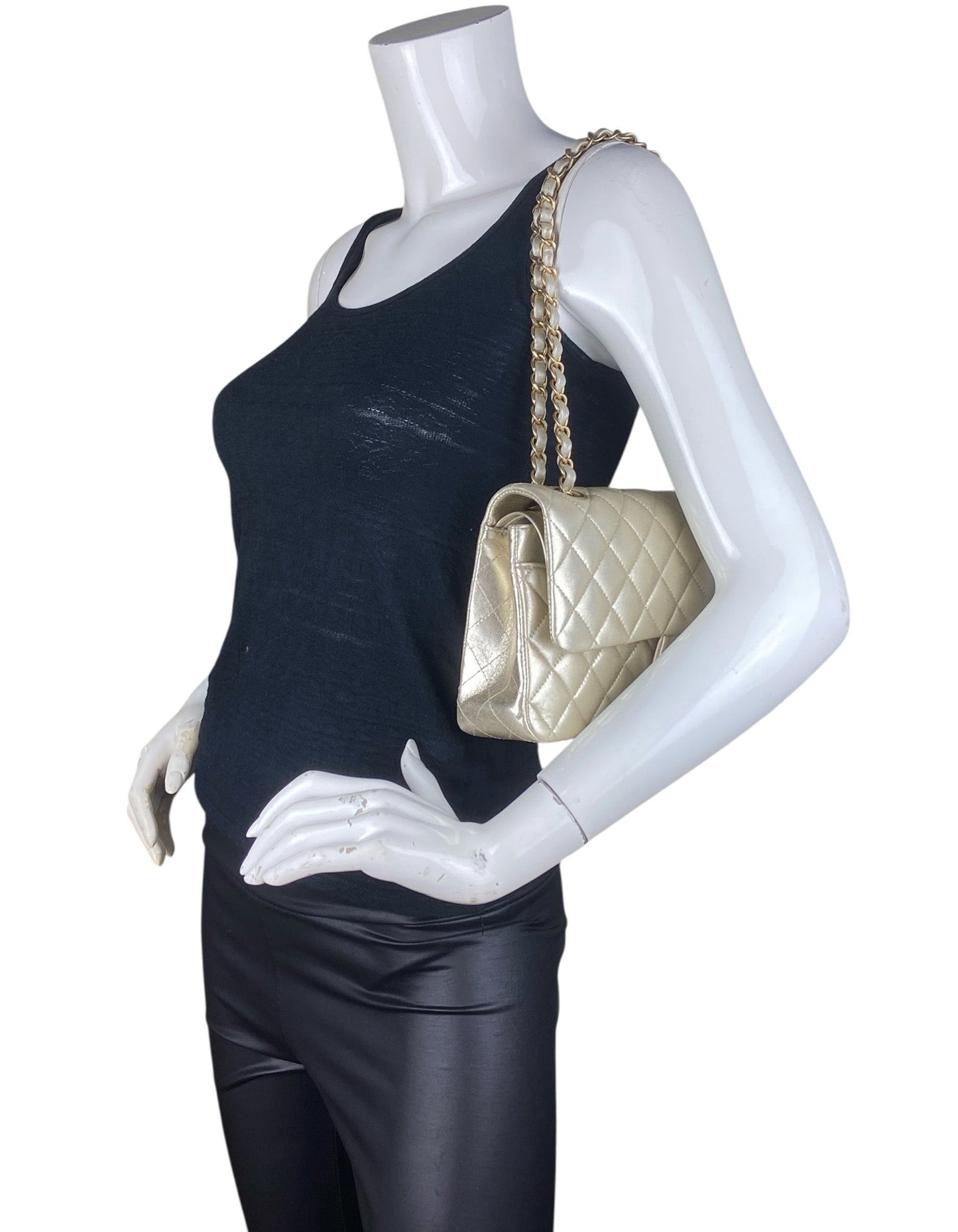Chanel Gold Lambskin Medium Double Flap Bag