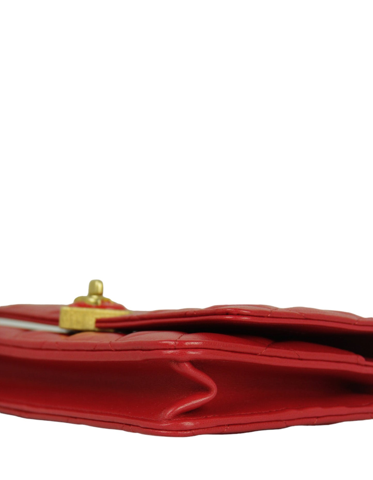 Chanel NEW Red Lambskin CC Heart WOC Crossbody