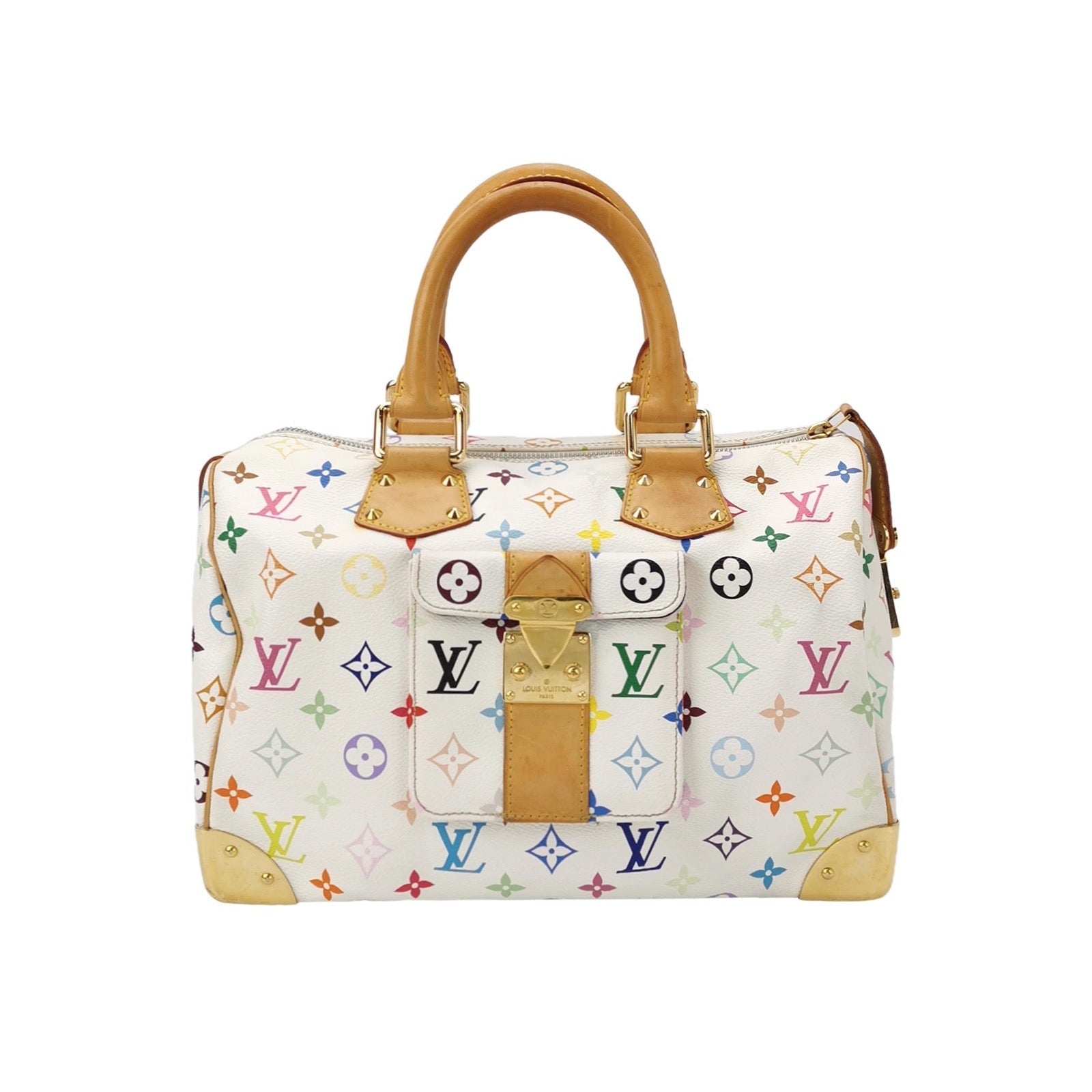 Louis Vuitton x Takashi Murakami Speedy 30 Lock White Multicolor