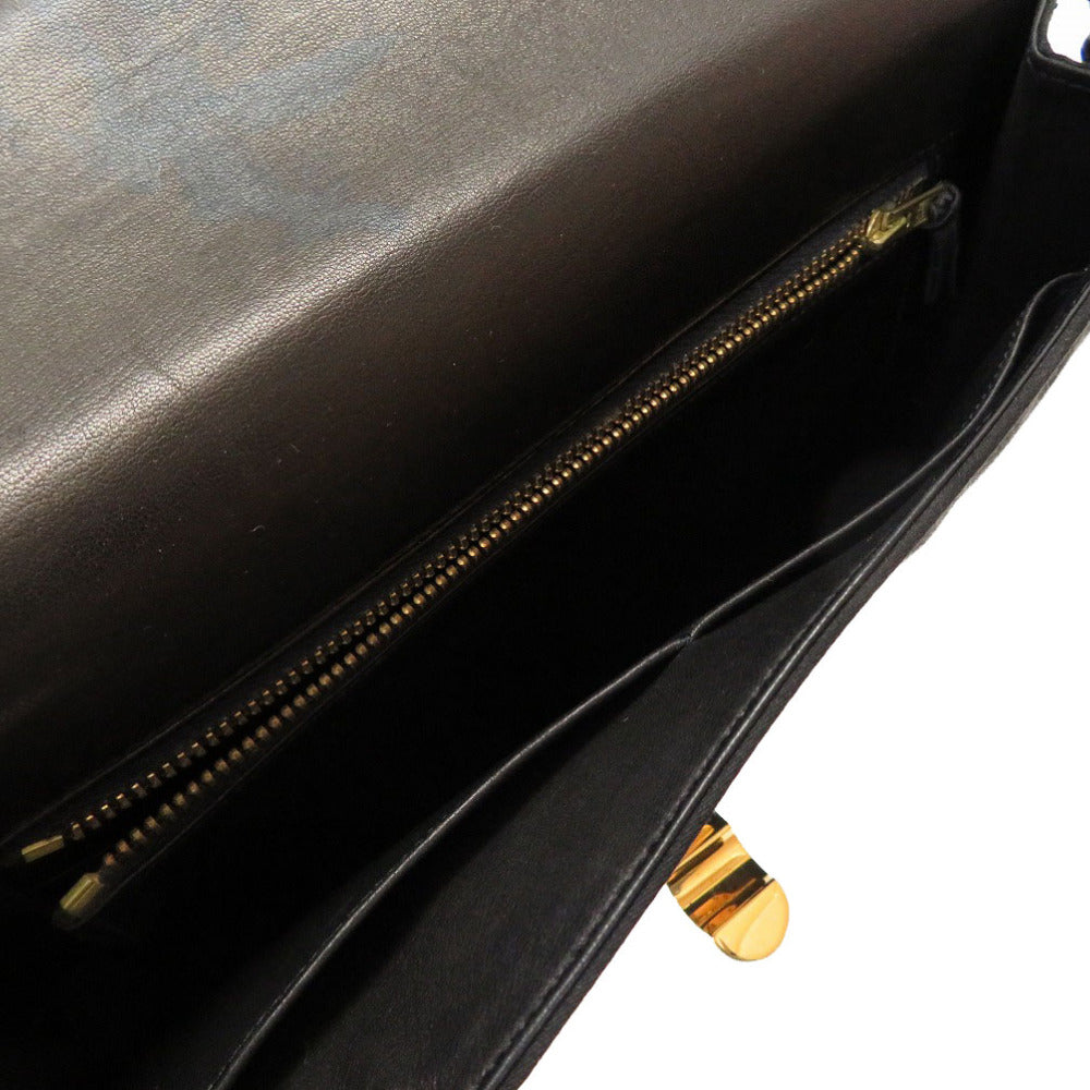 HERMES Shoulder Bag Satin black Cooktail Women