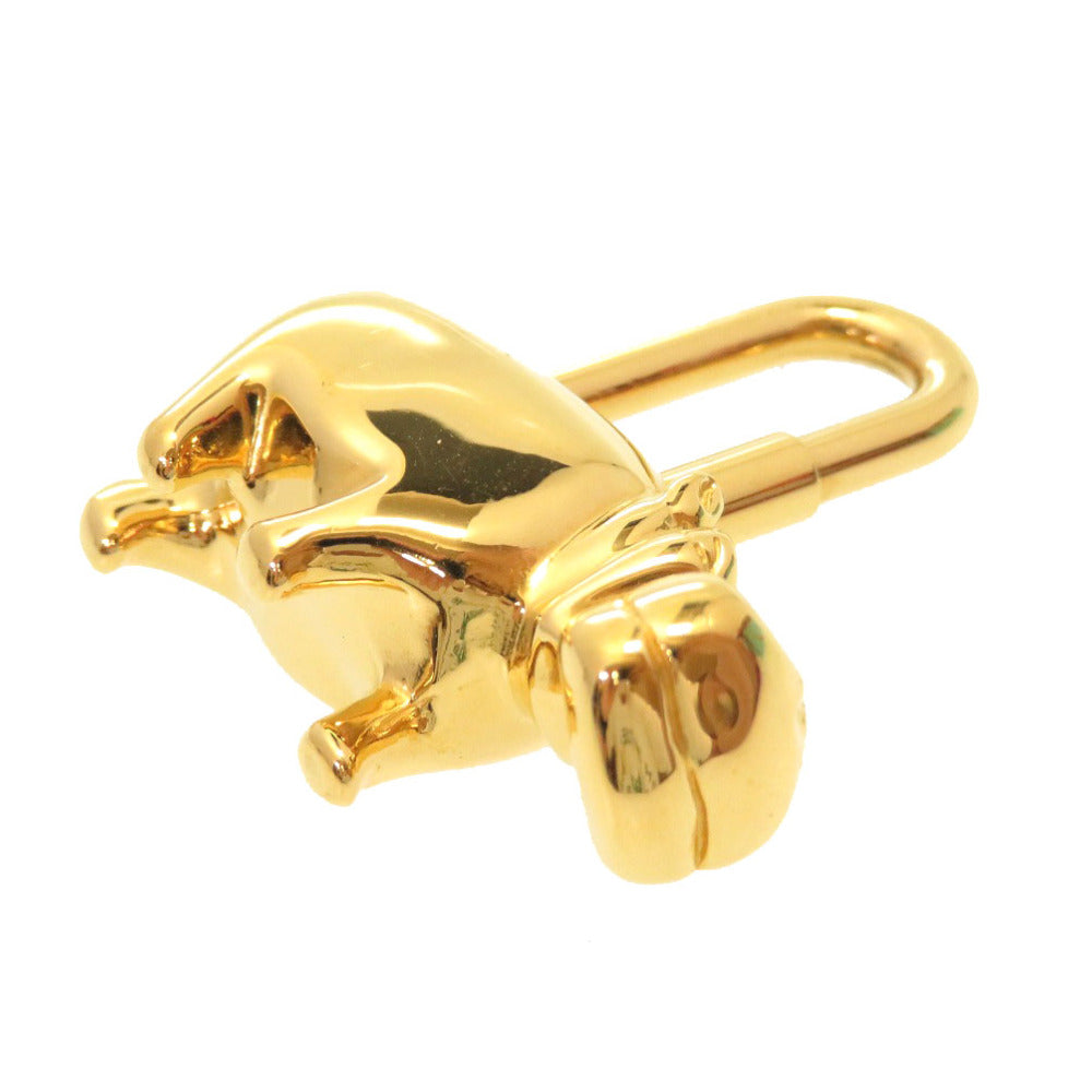 HERMES key ring metal gold Hippopotamus ANNEE DES FLEUVES Hippopotamus Bag Charm Women