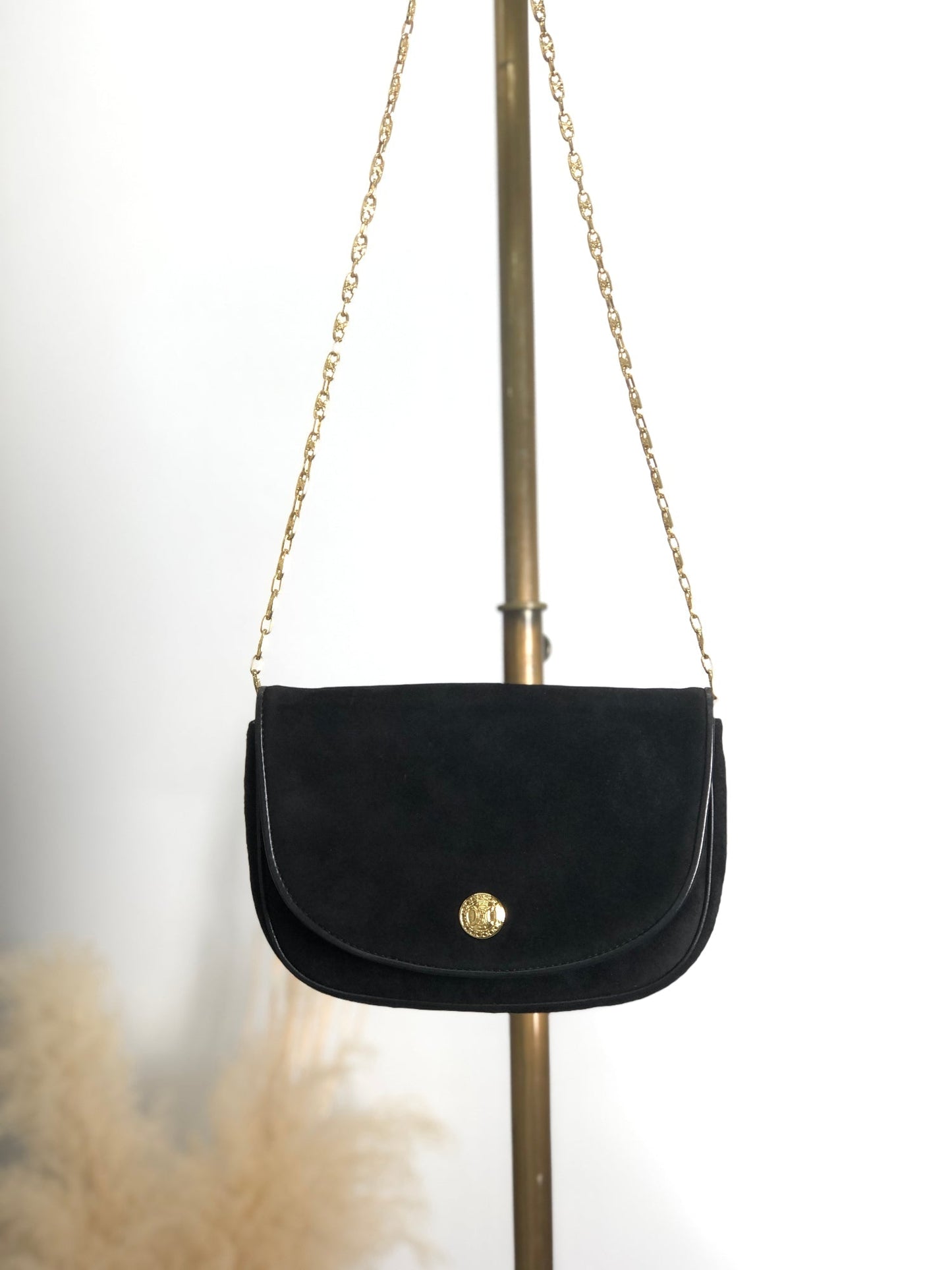 CELINE Triomphe Chain Shoulder bag Black wr8cw3