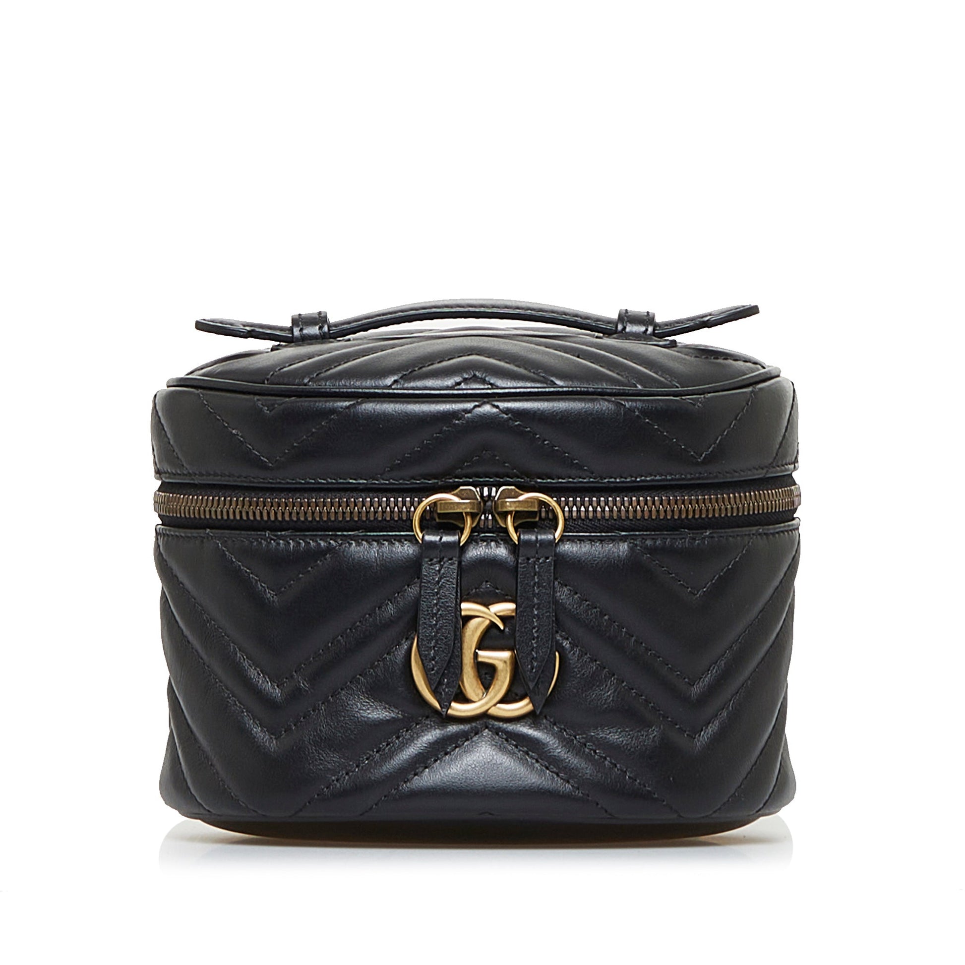 Gucci GG Marmont Black Quilted Chain Backpack