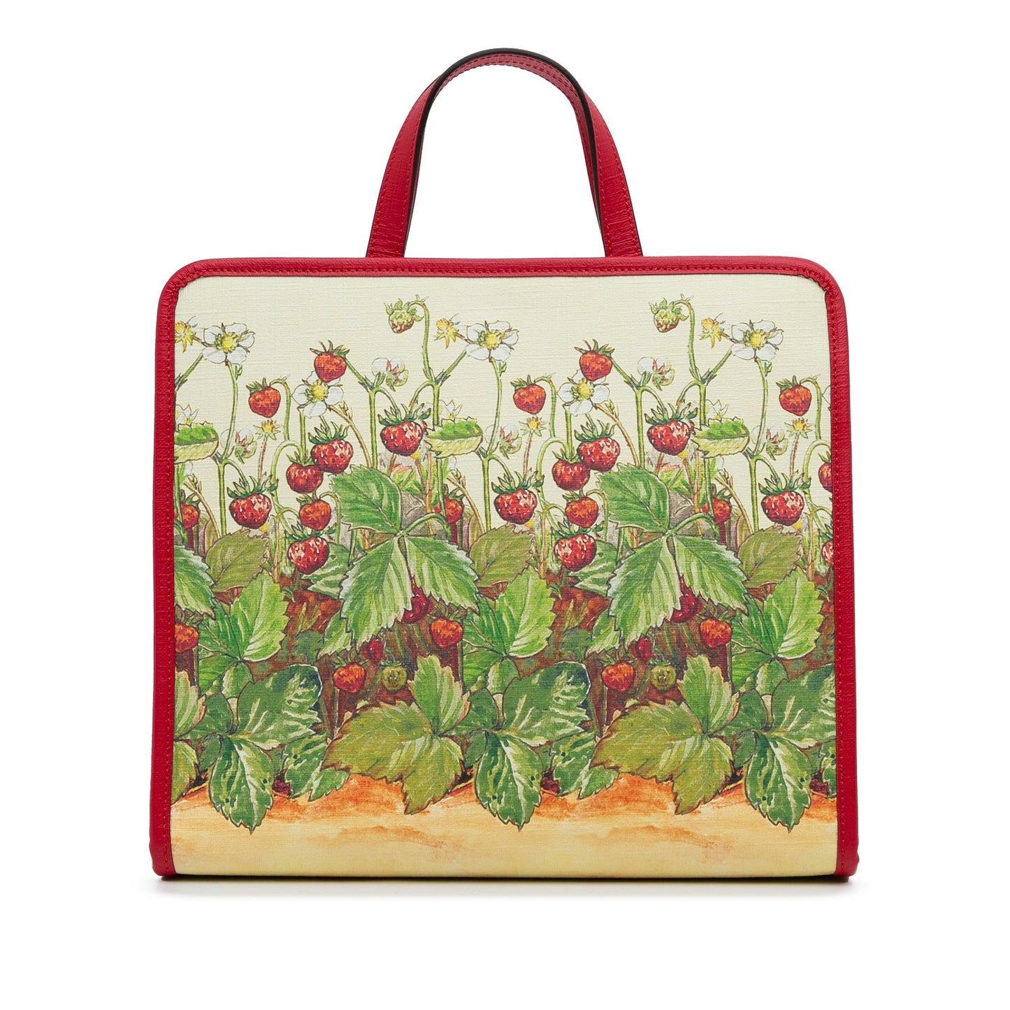 Gucci Red Leather Canvas Tote Style 1