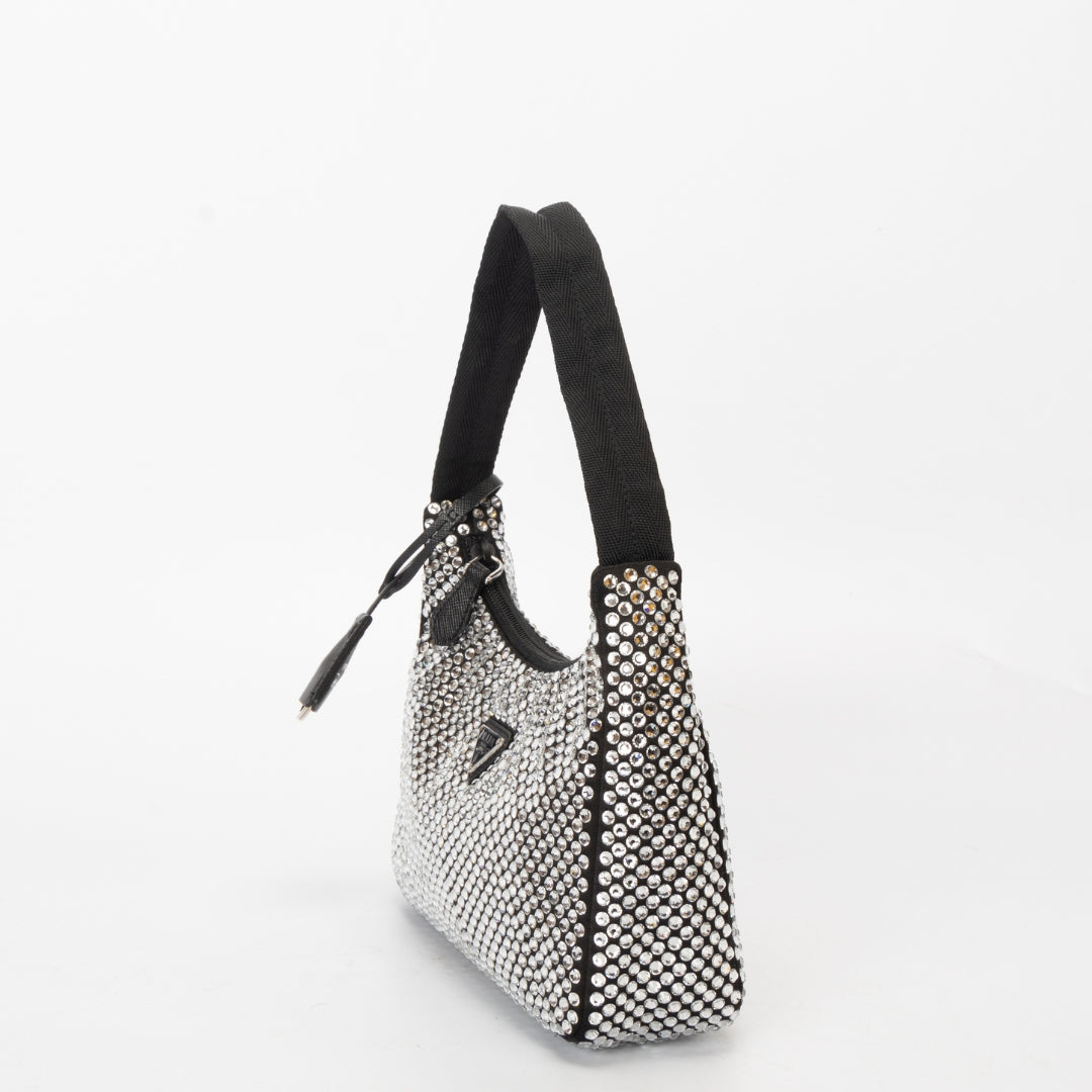 Prada Crystal Re-Edition Re-Nylon Mini Shoulder Bag