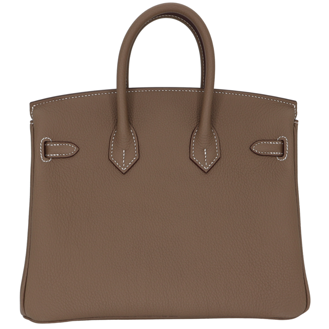 Hermes25cm Birkin Etoupe Togo Leather Brushed Palladium Hardware