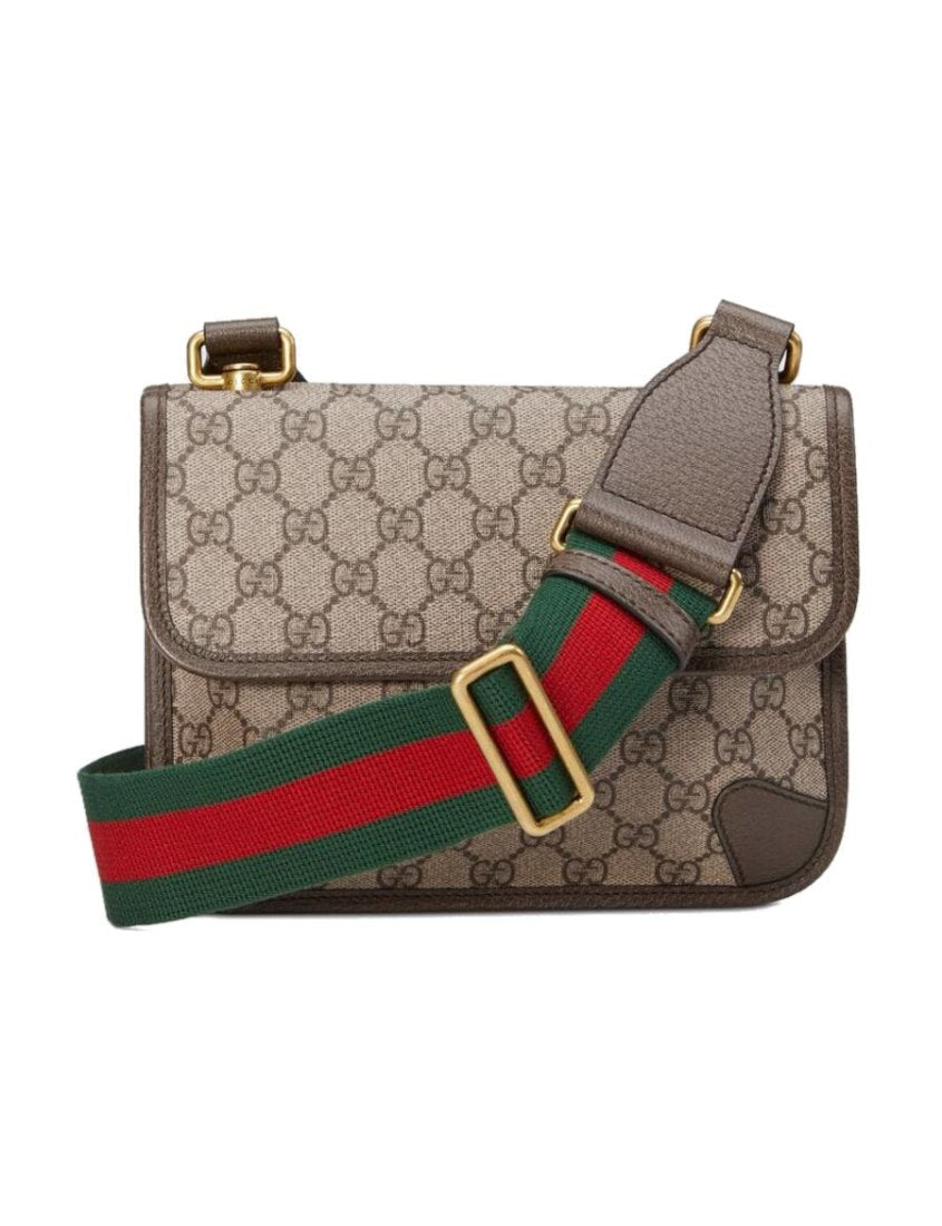 Gucci Leather Canvas Shoulder Bag
