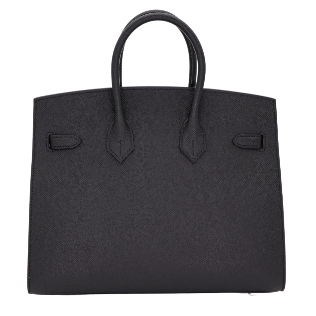 Hermes25cm Birkin Sellier Black Epsom Leather Palladium Hardware